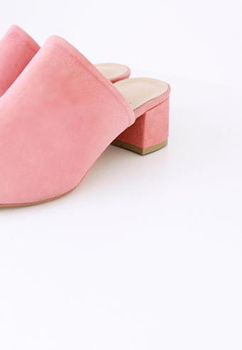 pink suede heel