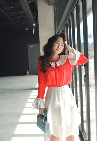 point red blouse