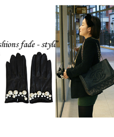  pearl leather gloves 진주 acc